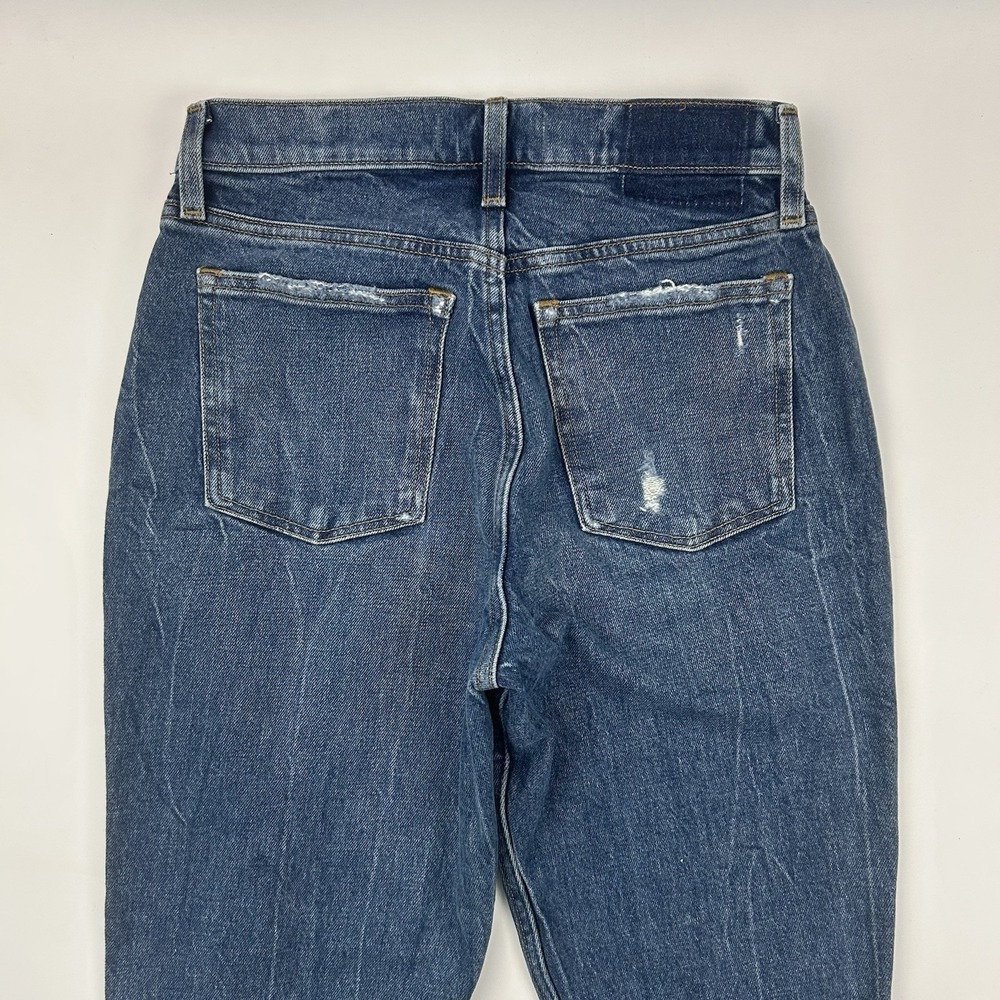 NWT Abercrombie & Fitch High Rise Mom Denim Blue Jeans Sz 27 / 4 Distressed - Picture 13 of 14